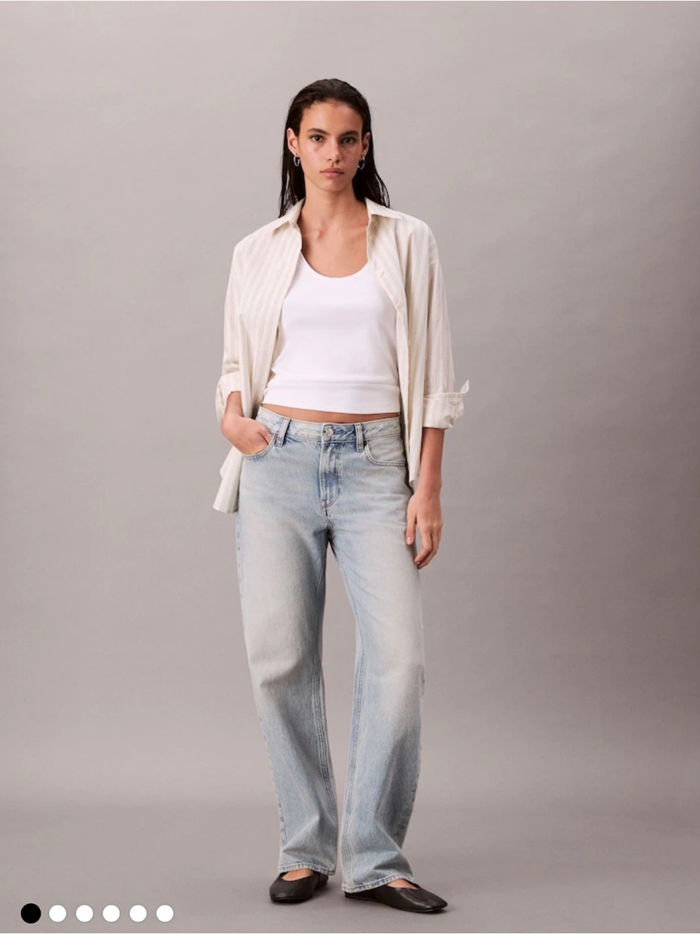 Calvin Klein Classic 90s Straight-Leg Washed Light Blue Jeans for Women